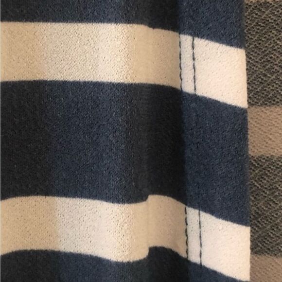 Lularoe Cardigan open front duster with pockets blue white stripe size Small S - Picture 5 of 5